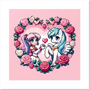 Unicorn Valentine Days Posters and Art